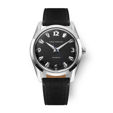 Nivada Grenchen Antarctic Black 35mm 35002M17 - Lederarmband Schwarz