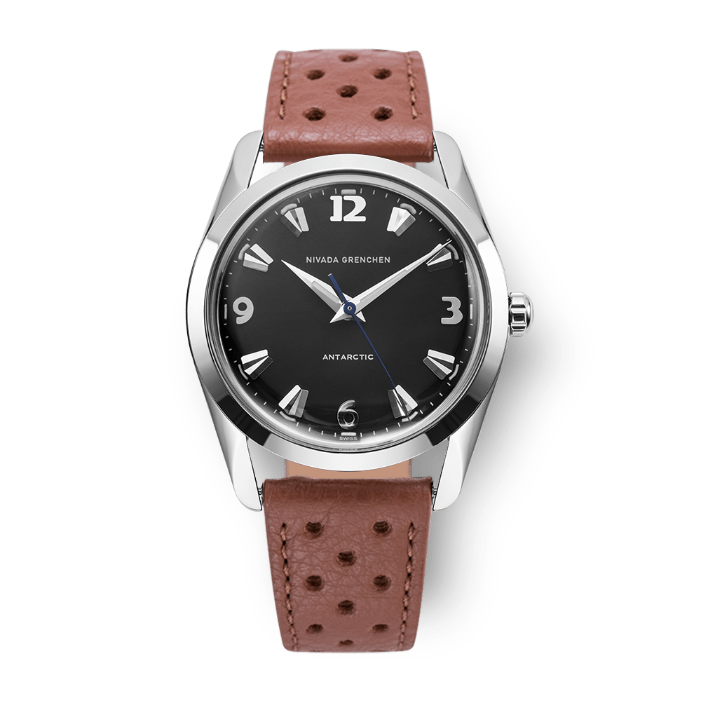 Nivada Grenchen Antarctic Black 35mm 35002M41 - Racing-Armband Braun