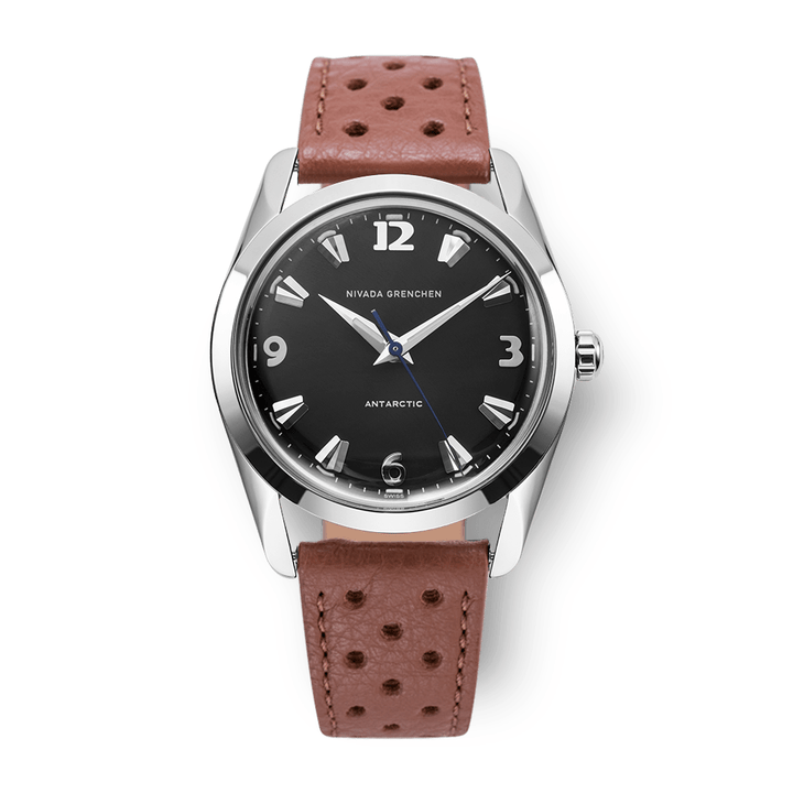 Nivada Grenchen Antarctic Black 35mm 35002M41 - Racing-Armband Braun