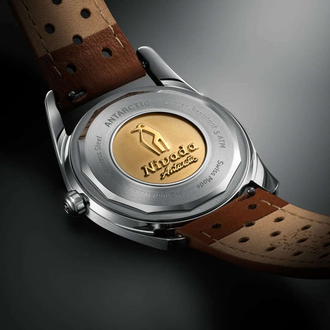 Nivada Grenchen Antarctic Eggshell Beige 35mm 35001M - Gehäuseboden