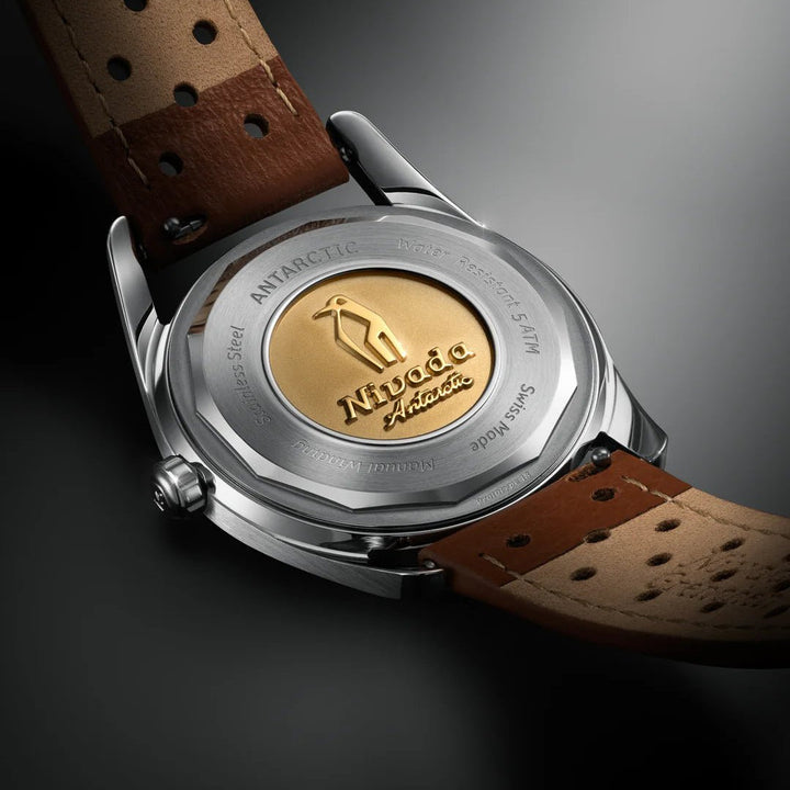 Nivada Grenchen Antarctic Eggshell Beige 35mm 35001M - Gehäuseboden
