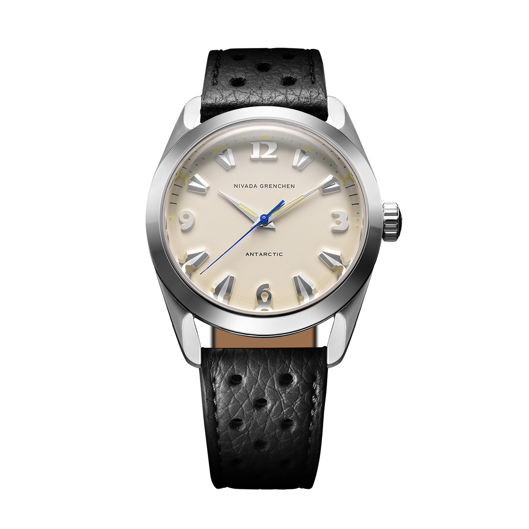 Nivada Grenchen Antarctic Eggshell Beige 35mm 35001M40 - Racing-Armband Schwarz