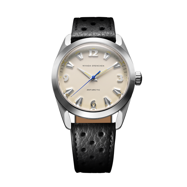 Nivada Grenchen Antarctic Eggshell Beige 35mm 35001M40 - Racing-Armband Schwarz