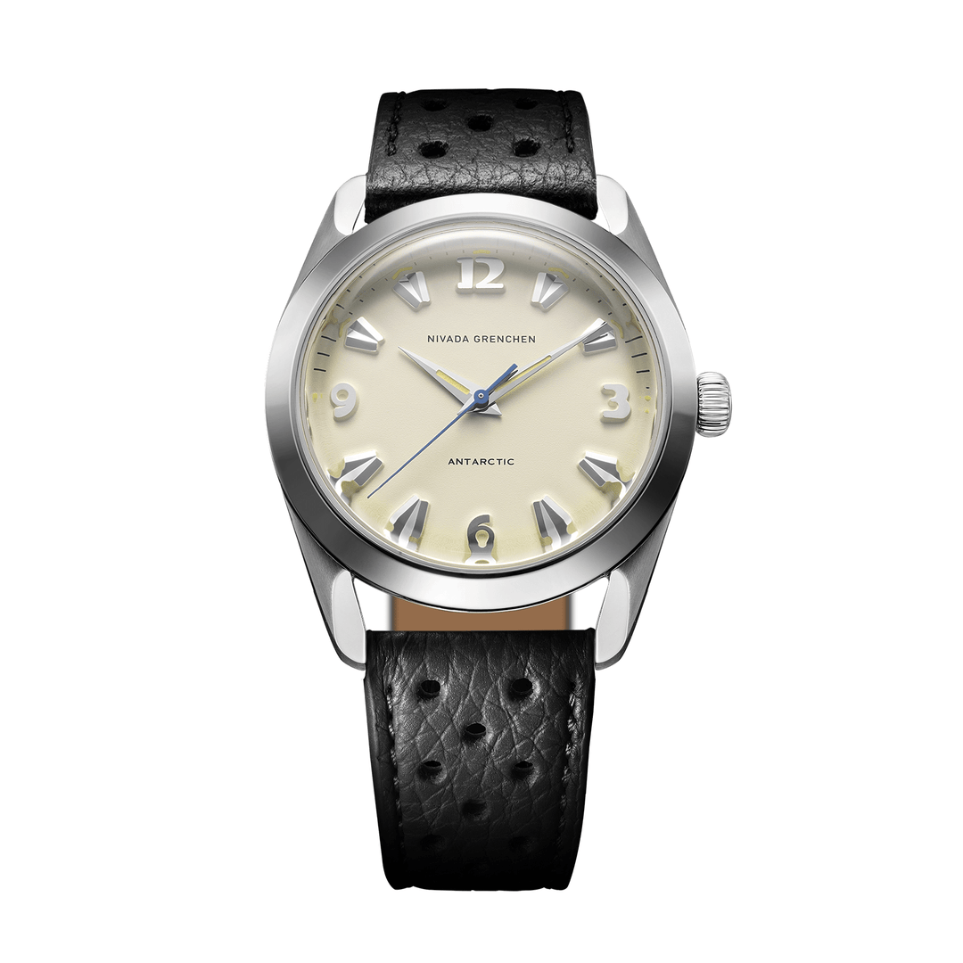 Nivada Grenchen Antarctic Eggshell Beige 38mm 32080A10 - Racing-Armband Schwarz
