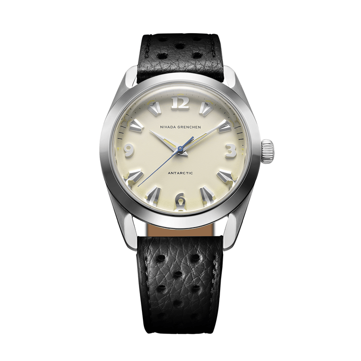 Nivada Grenchen Antarctic Eggshell Beige 38mm 32080A10 - Racing-Armband Schwarz