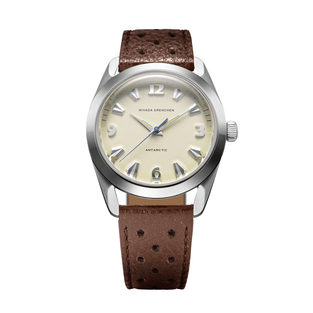 Nivada Grenchen Antarctic Eggshell Beige 38mm 32080A23 - Racing-Armband Braun