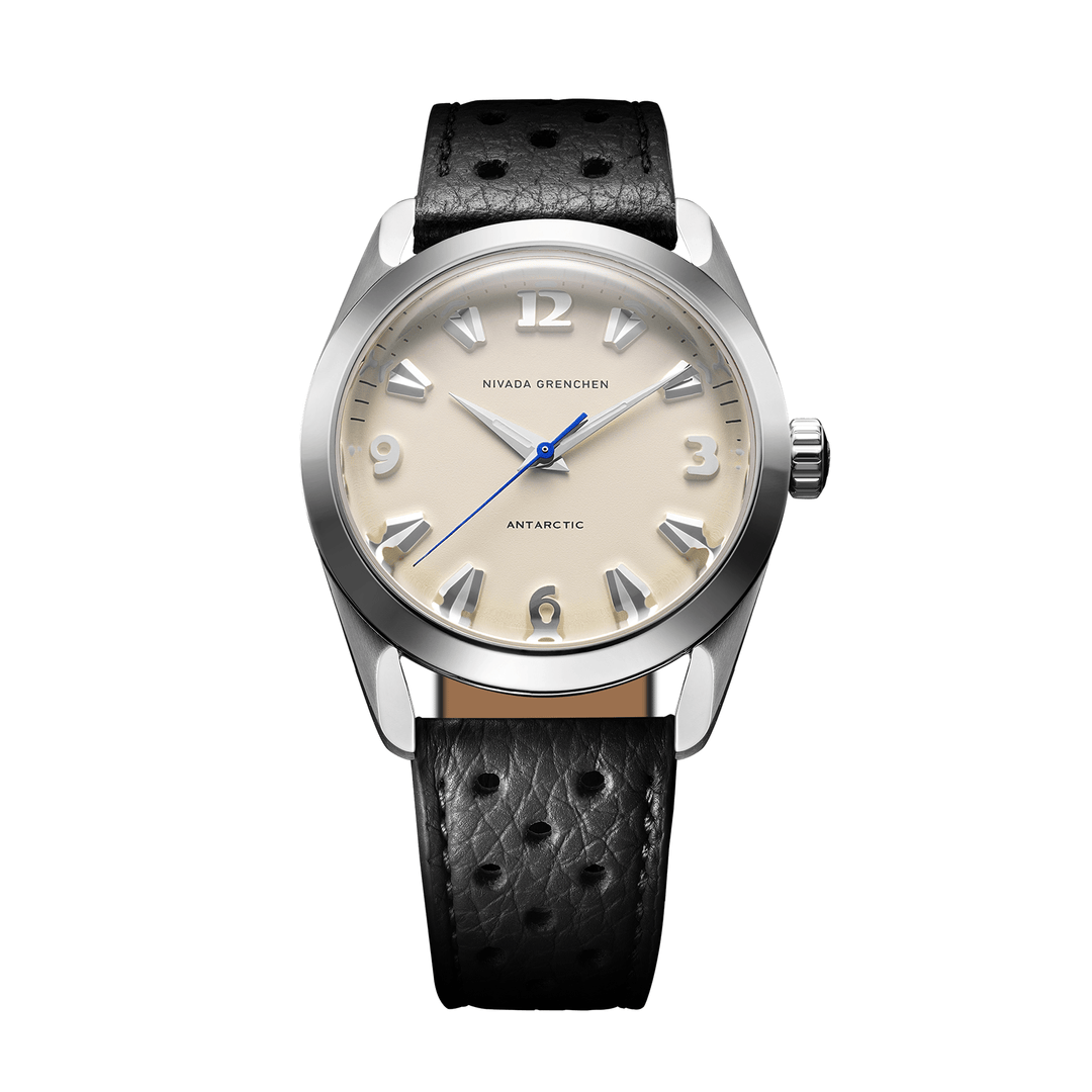 Nivada Grenchen Antarctic Eggshell White 35mm 35004M40 - Racing-Armband Schwarz