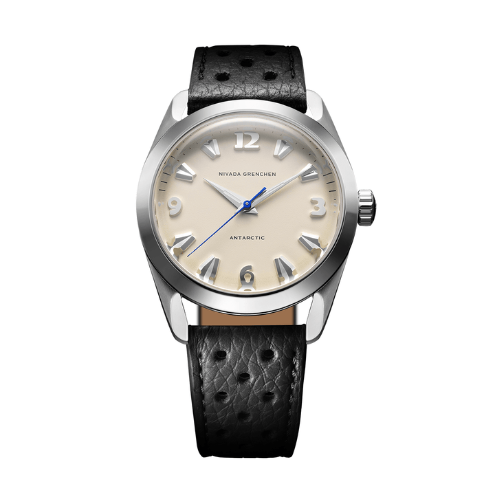 Nivada Grenchen Antarctic Eggshell White 35mm 35004M40 - Racing-Armband Schwarz