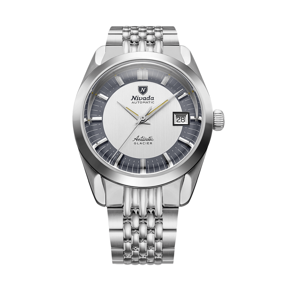 Nivada Grenchen Antarctic Glacier 38mm 32063A04 - Edelstahlarmband Beads of Rice