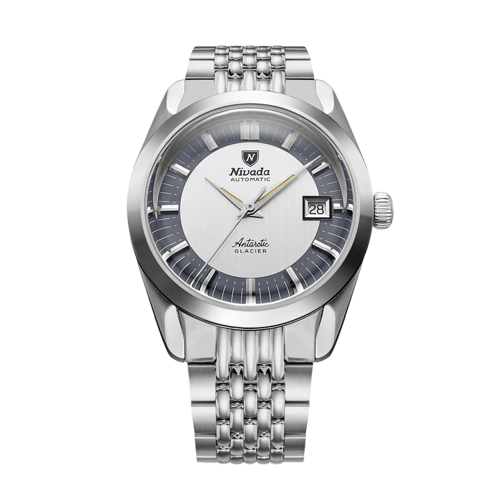 Nivada Grenchen Antarctic Glacier 38mm 32063A04 - Edelstahlarmband Beads of Rice