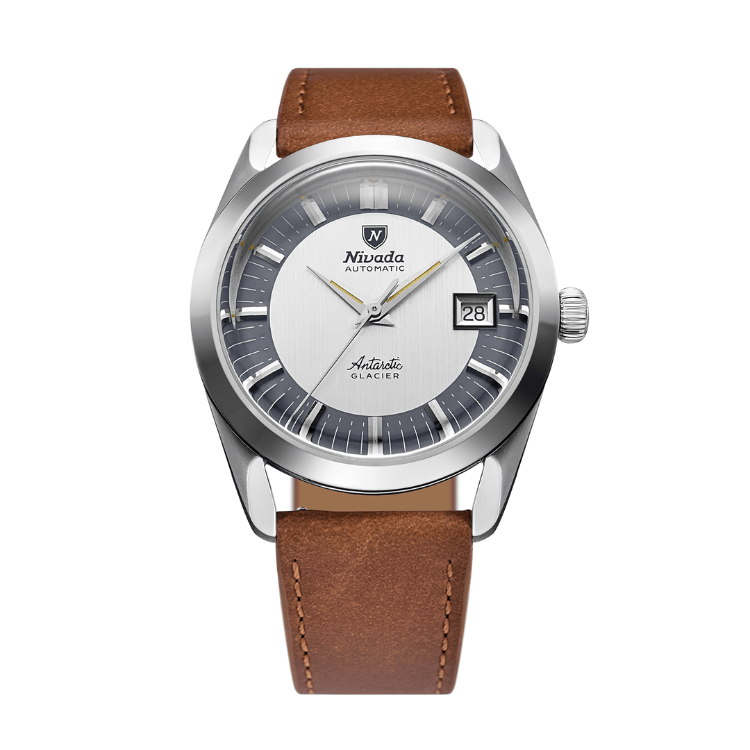 Nivada Grenchen Antarctic Glacier 38mm 32063A16 - Lederarmband Braun