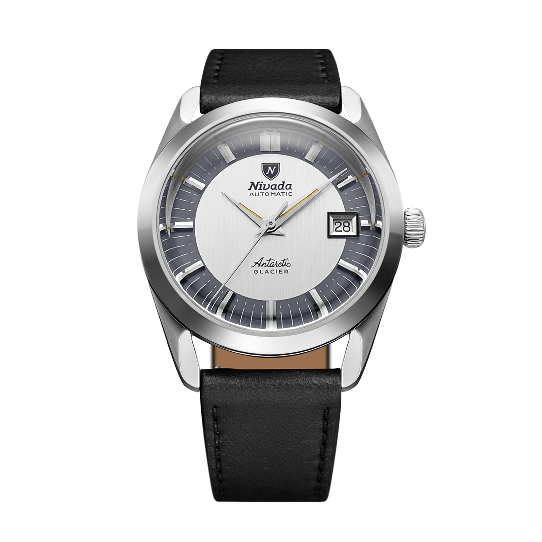 Nivada Grenchen Antarctic Glacier 38mm 32063A17 - Lederarmband Schwarz
