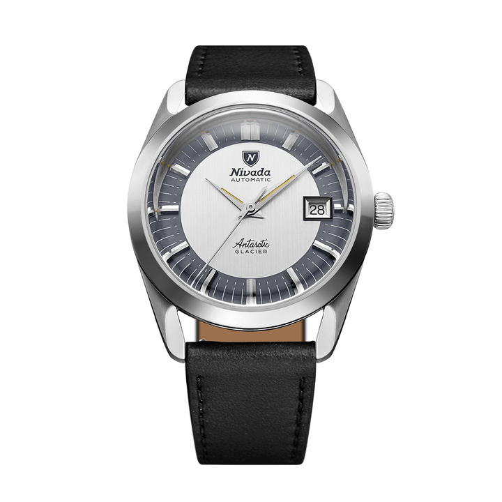 Nivada Grenchen Antarctic Glacier 38mm 32063A17 - Lederarmband Schwarz