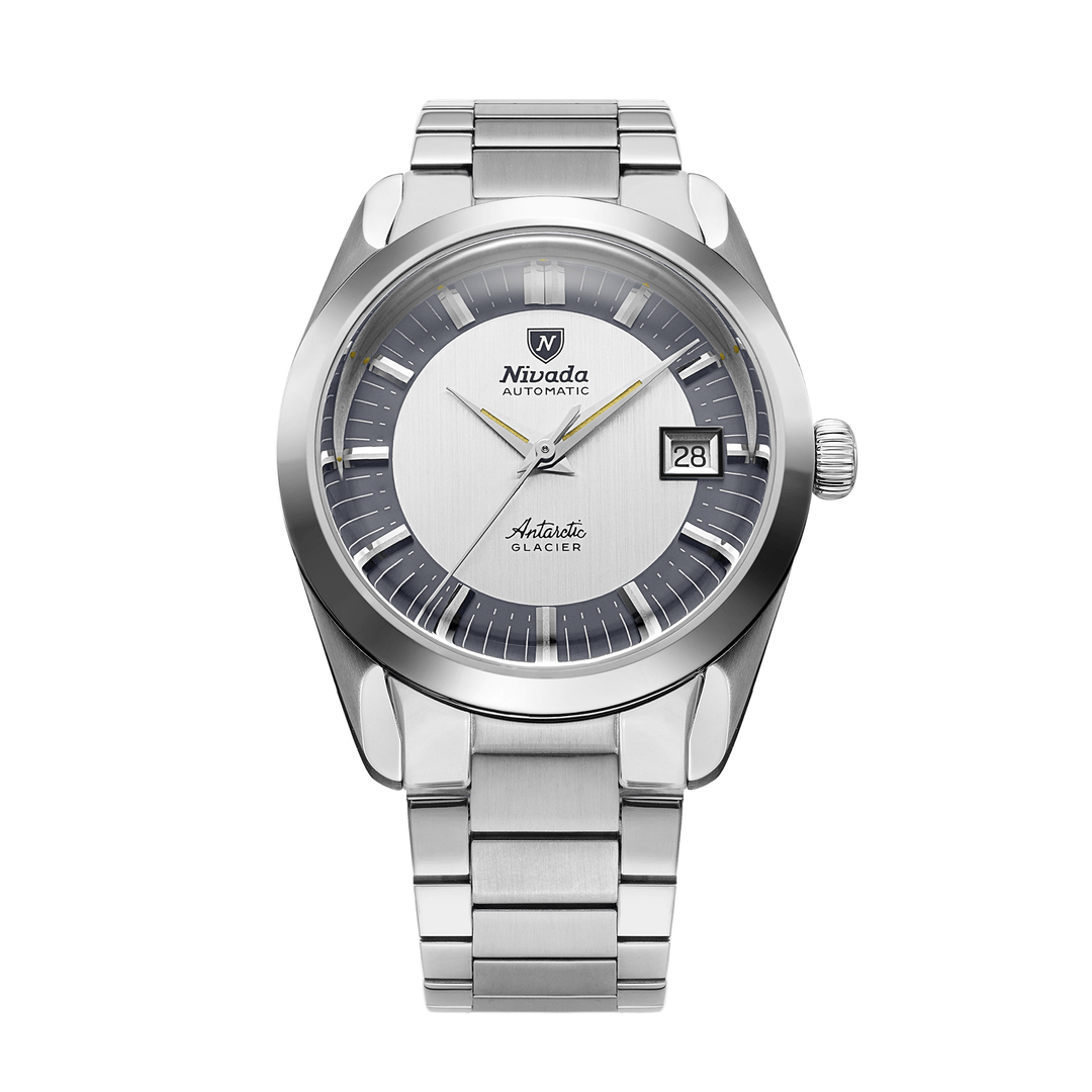 Nivada Grenchen Antarctic Glacier 38mm 32063A20 - Edelstahlarmband Flat Link