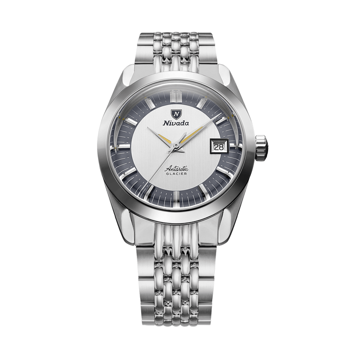 Nivada Grenchen Antarctic Glacier Tuxedo 35mm 35020M04 - Edelstahlarmband Beads of Rice