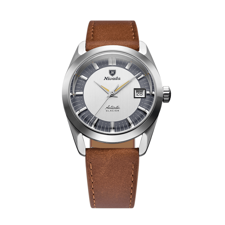 Nivada Grenchen Antarctic Glacier Tuxedo 35mm 35020M16 - Lederarmband Braun
