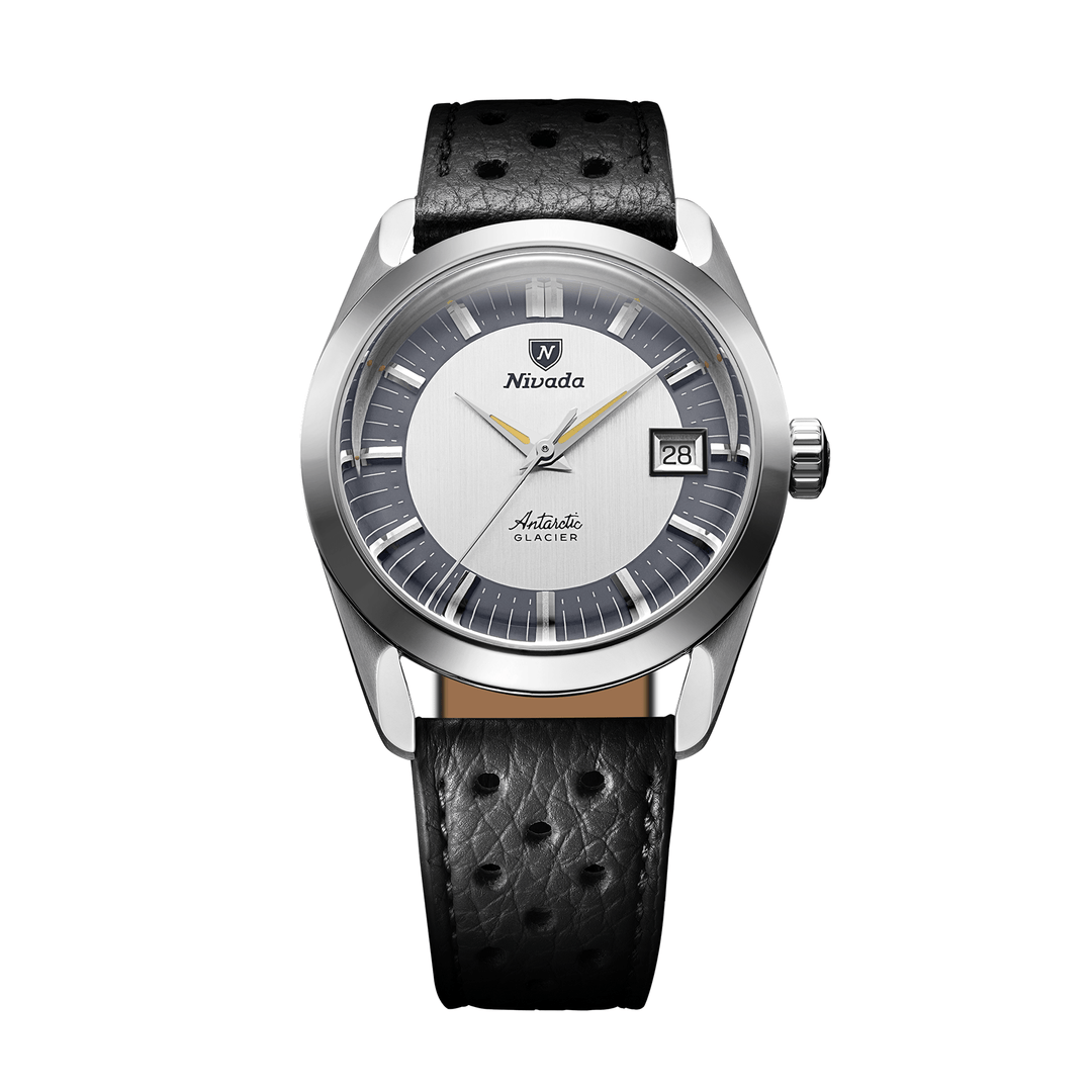 Nivada Grenchen Antarctic Glacier Tuxedo 35mm 35020M40 - Racing-Armband Schwarz