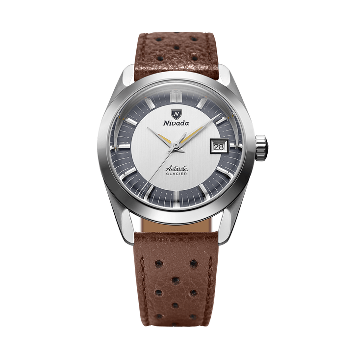 Nivada Grenchen Antarctic Glacier Tuxedo 35mm 35020M41 - Racing-Armband Braun