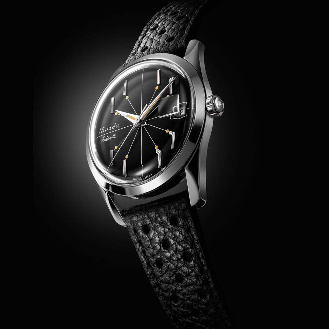 Nivada Grenchen Antarctic Spider Black 35mm 35011M - Gehäuse im Profil