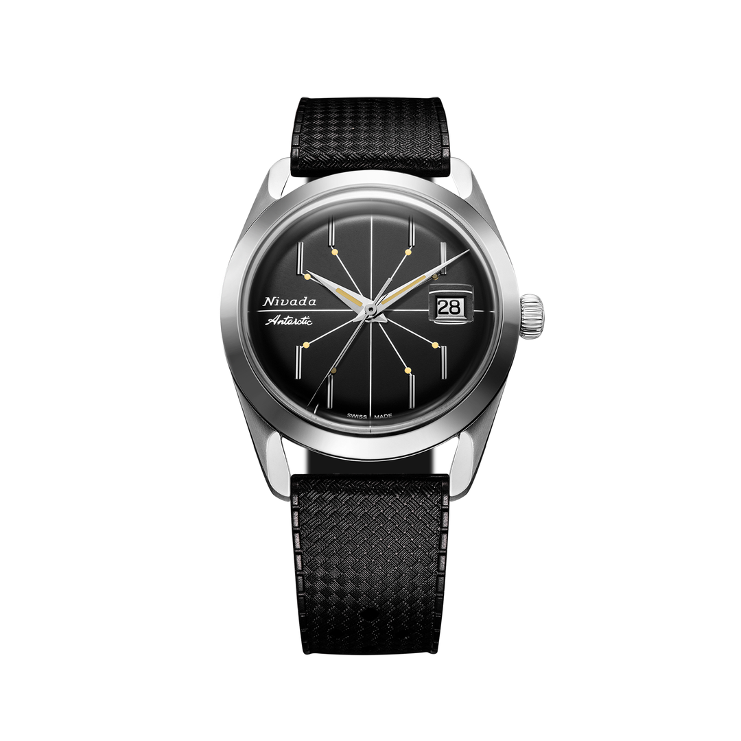 Nivada Grenchen Antarctic Spider Black 35mm 35011M01 - Kautschukarmband Tropic