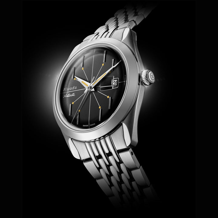 Nivada Grenchen Antarctic Spider Black 38mm 32072A - Gehäuse im Profil