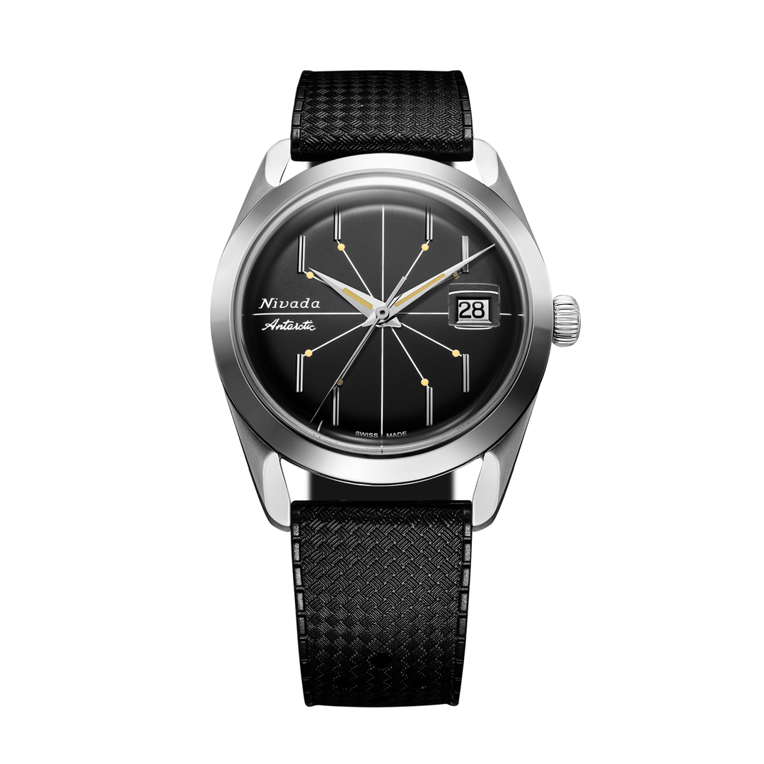 Nivada Grenchen Antarctic Spider Black 38mm 32072A01 - Kautschukarmband Tropic