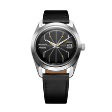 Nivada Grenchen Antarctic Spider Black 38mm 32072A17 - Lederarmband Schwarz