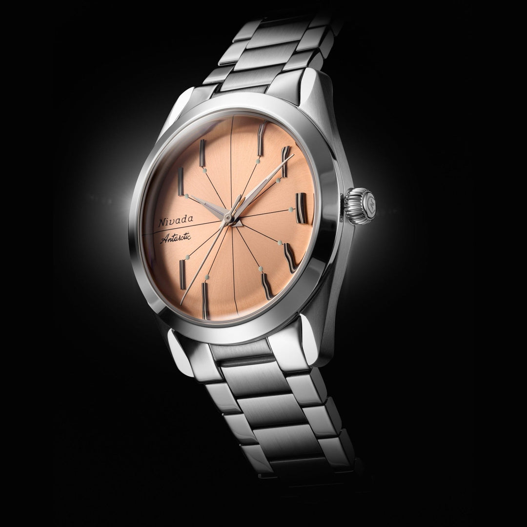 Nivada Grenchen Antarctic Spider Salmon 38mm 32050A - Gehäuse im Profil