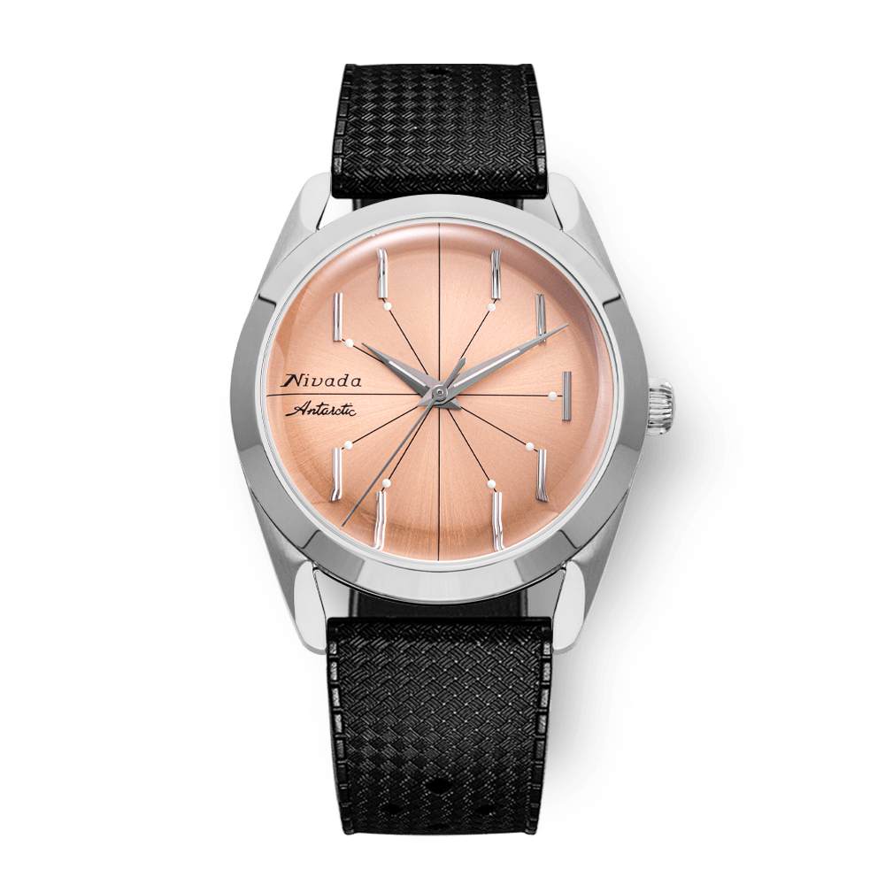 Nivada Grenchen Antarctic Spider Salmon 38mm 32050A01 - Kautschukarmband Tropic