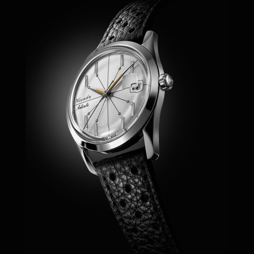 Nivada Grenchen Antarctic Spider Silver 35mm 35012M - Gehäuse im Profil