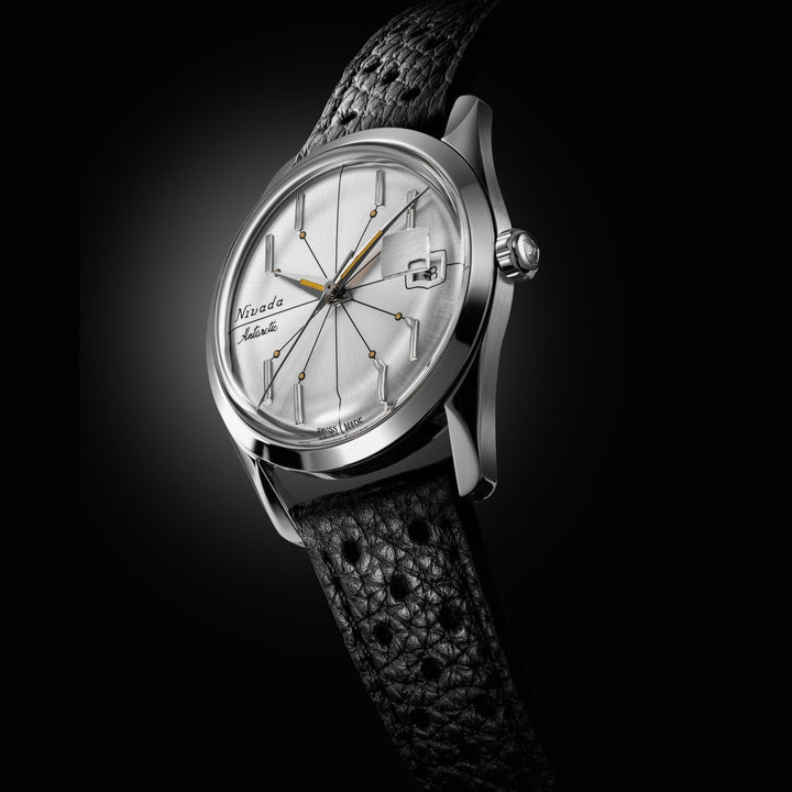 Nivada Grenchen Antarctic Spider Silver 35mm 35012M - Gehäuse im Profil