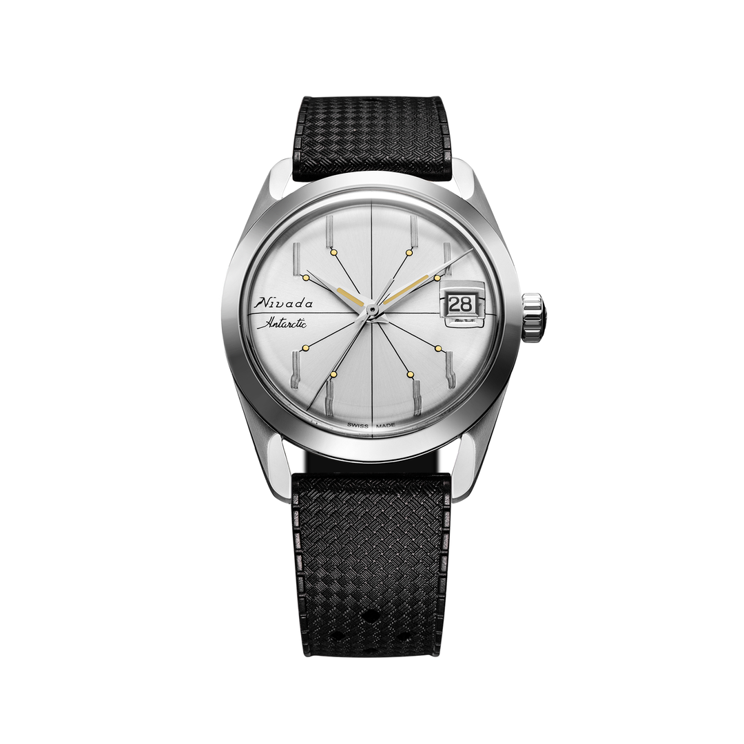 Nivada Grenchen Antarctic Spider Silver 35mm 35012M01 - Kautschukarmband Tropic