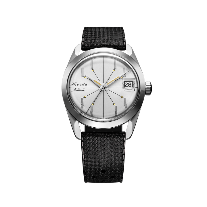Nivada Grenchen Antarctic Spider Silver 35mm 35012M01 - Kautschukarmband Tropic