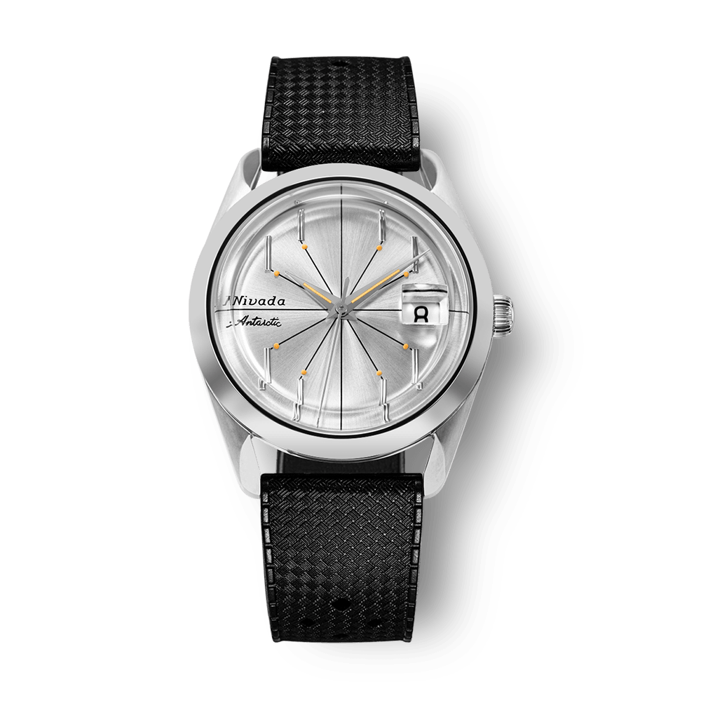 Nivada Grenchen Antarctic Spider Silver 38mm 32023A01 - Kautschukarmband Tropic