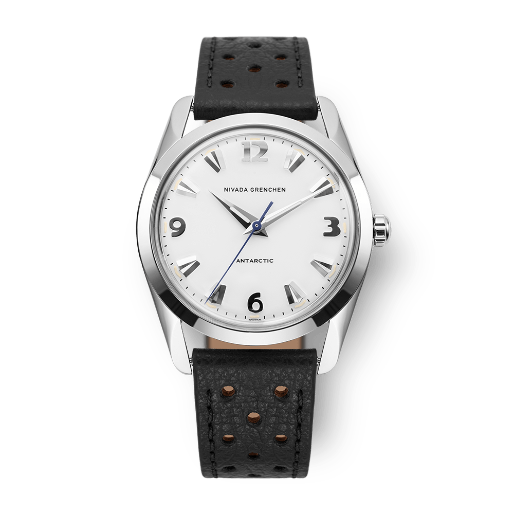 Nivada Grenchen Antarctic White 35mm 35005M40 - Racing-Armband Schwarz