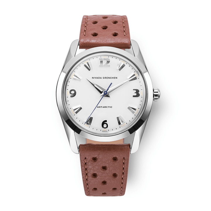 Nivada Grenchen Antarctic White 35mm 35005M41 - Racing-Armband Braun