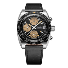 Nivada Grenchen Autochron Mecaquartz Black 38mm 77001Q17 - Lederarmband Schwarz