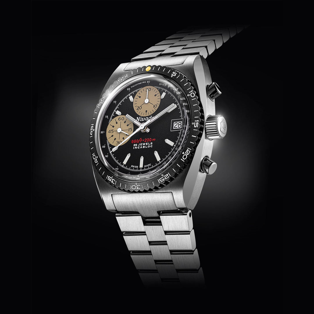 Nivada Grenchen Autochron White 38mm 77002A - Gehäuse im Profil