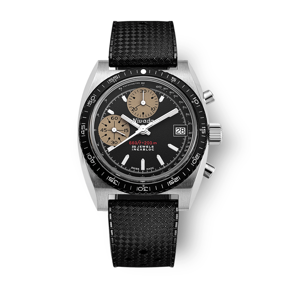Nivada Grenchen Autochron White 38mm 77002A01 - Kautschukarmband Tropic