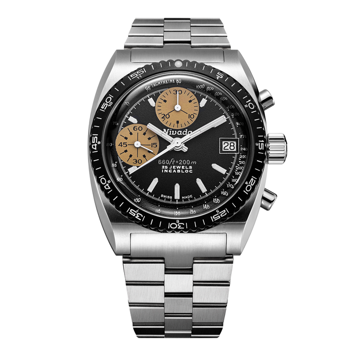 Nivada Grenchen Autochron White 38mm 77002A45 - Edelstahlarmband