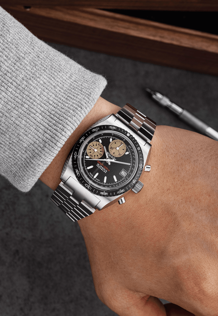 Nivada Grenchen Autochron Yellow 38mm 77001A am Handgelenk
