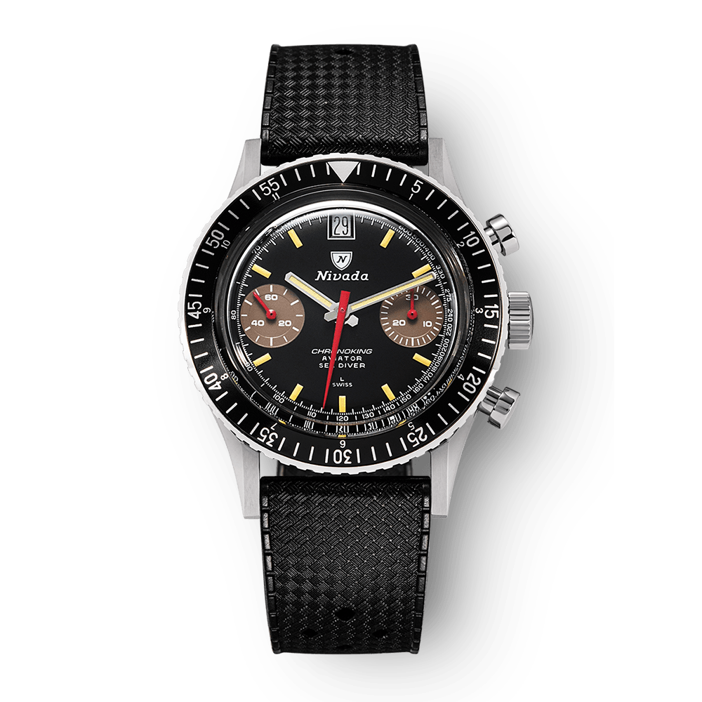 Nivada Grenchen Chronoking Manual 38mm 87033M01 - Kautschukarmband Tropic