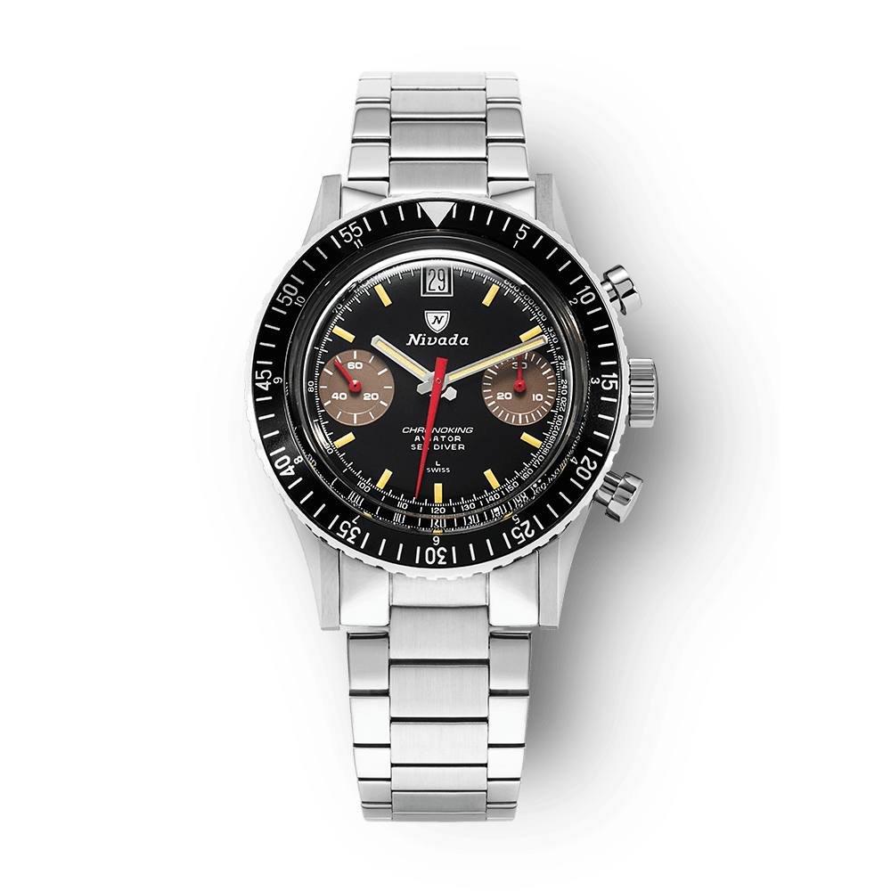 Nivada Grenchen Chronoking Manual 38mm 87033M20 - Edelstahlarmband Flat Link