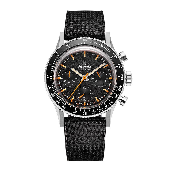 Nivada Grenchen Chronoking Mecaquartz Inter.Bezel 38mm 87040Q01 - Kautschukarmband Tropic, Tachymeter-Lünette