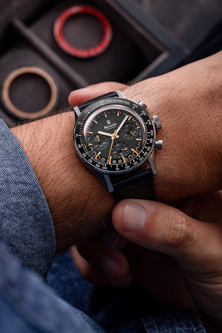 Nivada Grenchen Chronoking Mecaquartz Inter.Bezel 38mm 87042Q am Handgelenk