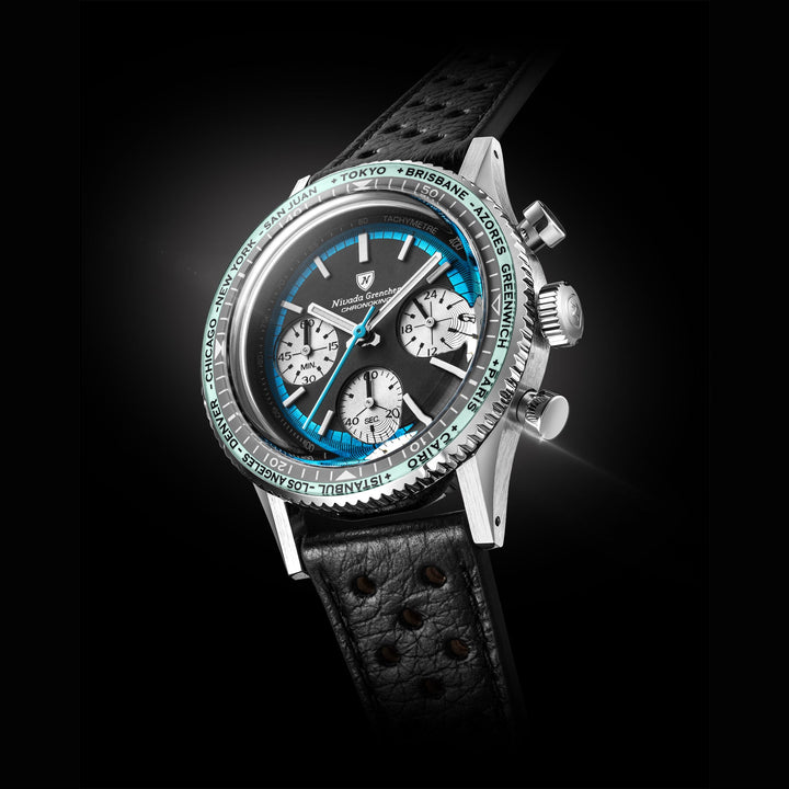 Nivada Grenchen Chronoking Racing Blue 38mm 87053Q - Lünettenvariante 1