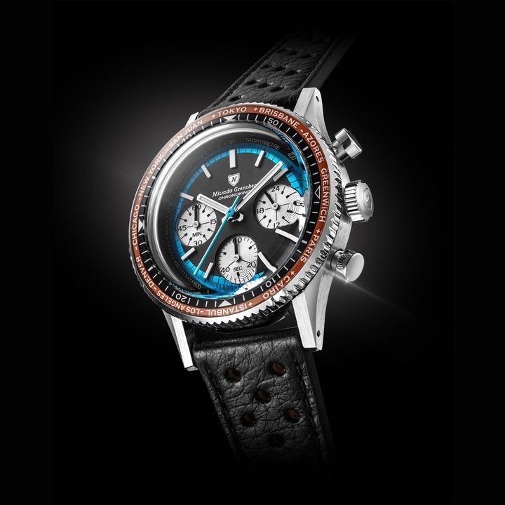 Nivada Grenchen Chronoking Racing Blue 38mm 87053Q - Lünettenvariante 2