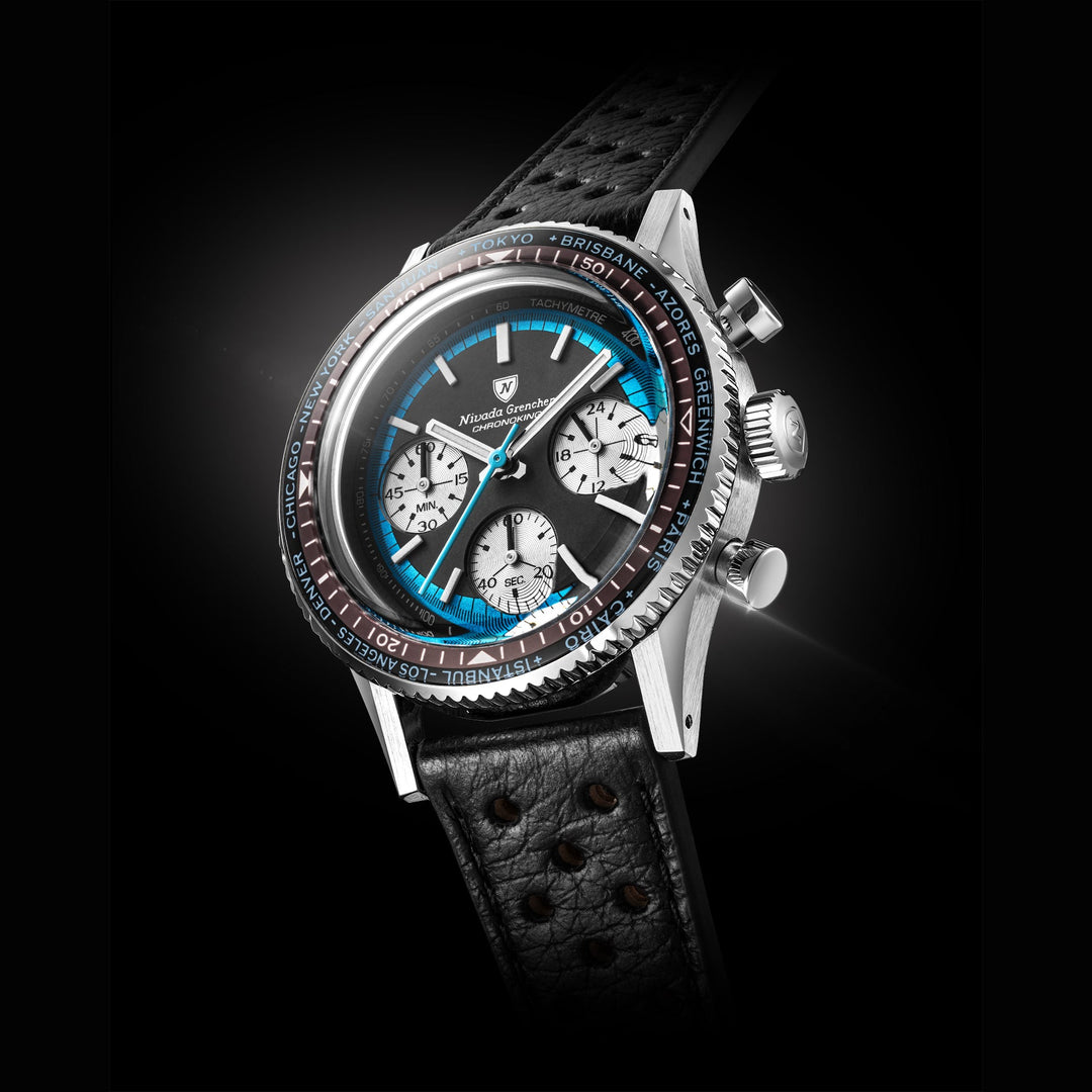 Nivada Grenchen Chronoking Racing Blue 38mm 87053Q - Lünettenvariante 3