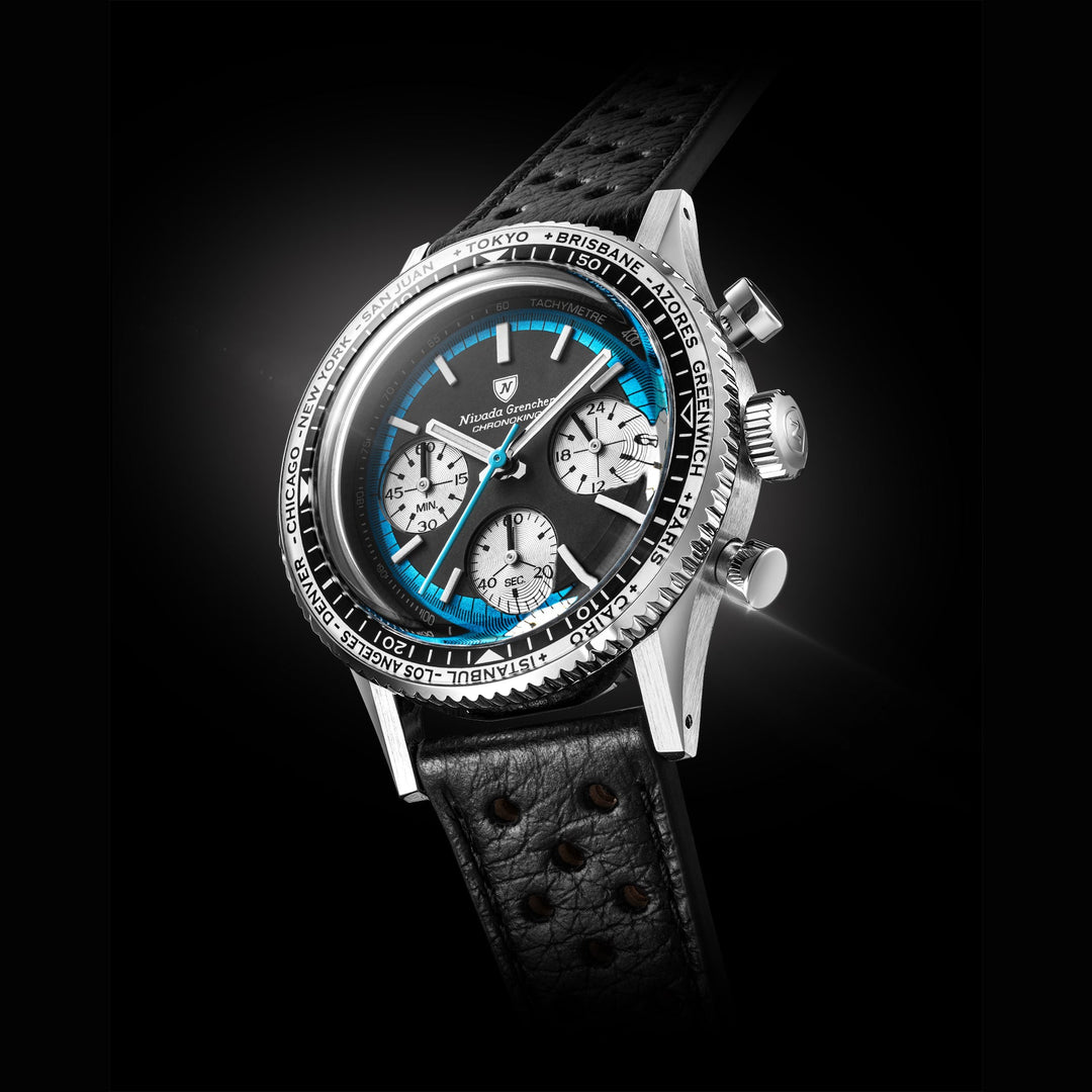 Nivada Grenchen Chronoking Racing Blue 38mm 87053Q - Lünettenvariante 4