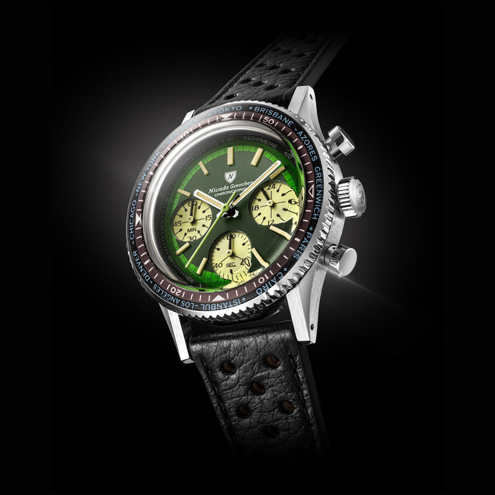 Nivada Grenchen Chronoking Racing Green 38mm 87057Q - Lünettenvariante 3